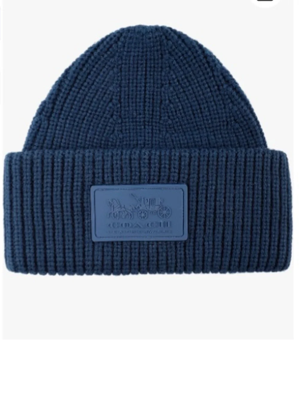 Coach Women's Patch Beanie, True Blue, one size NWT